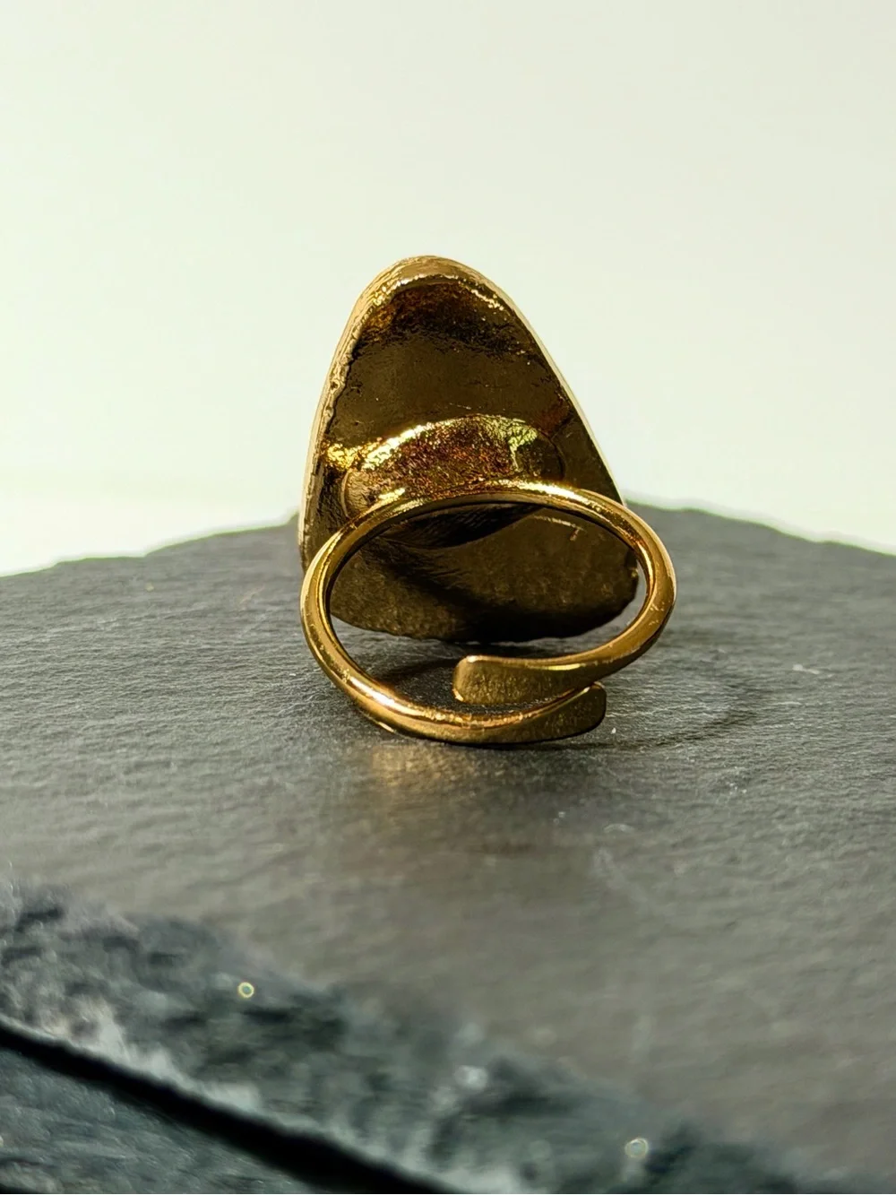 New Gold Drizzled Turquoise Ring